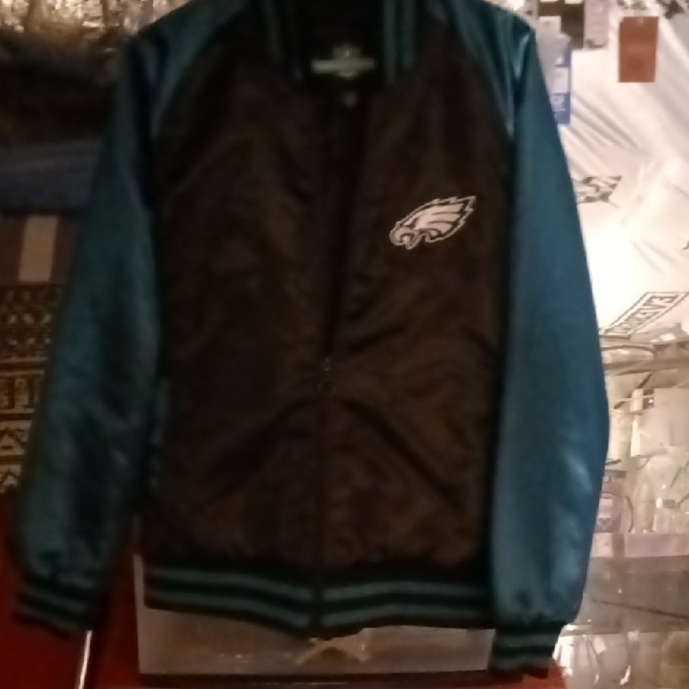 Men's Black and Teal Jacket